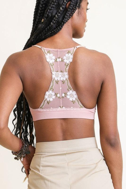 Floral Lattice Bralette - Three Mad Hatters Mercantile 