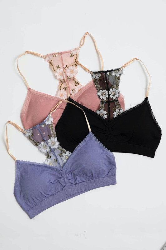 Floral Lattice Bralette - Three Mad Hatters Mercantile 