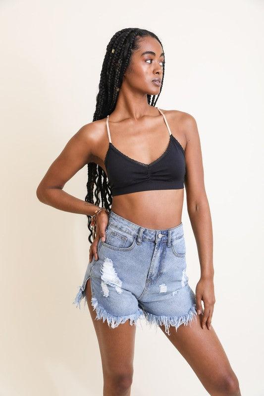Floral Lattice Bralette - Three Mad Hatters Mercantile 