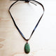 Leather Necklace with Turquoise Pendant-Brown turquoise necklace green 1 