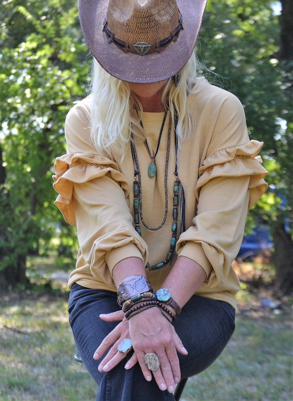 Leather Necklace with Turquoise Pendant-Brown turquoise necklace   