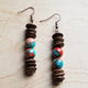 Multi-Colored Turquoise and Wood Earrings Earrings red 1 