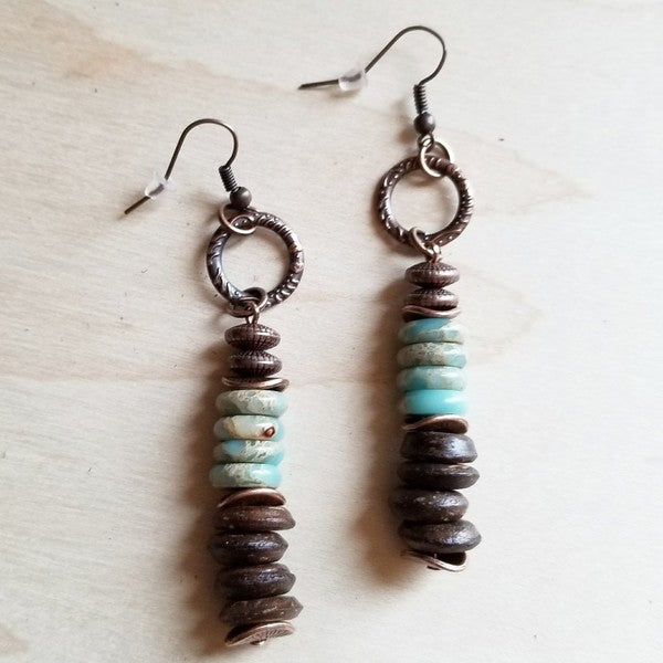 Aqua Terra and Wood Earrings Aqua terra earrings green 1 