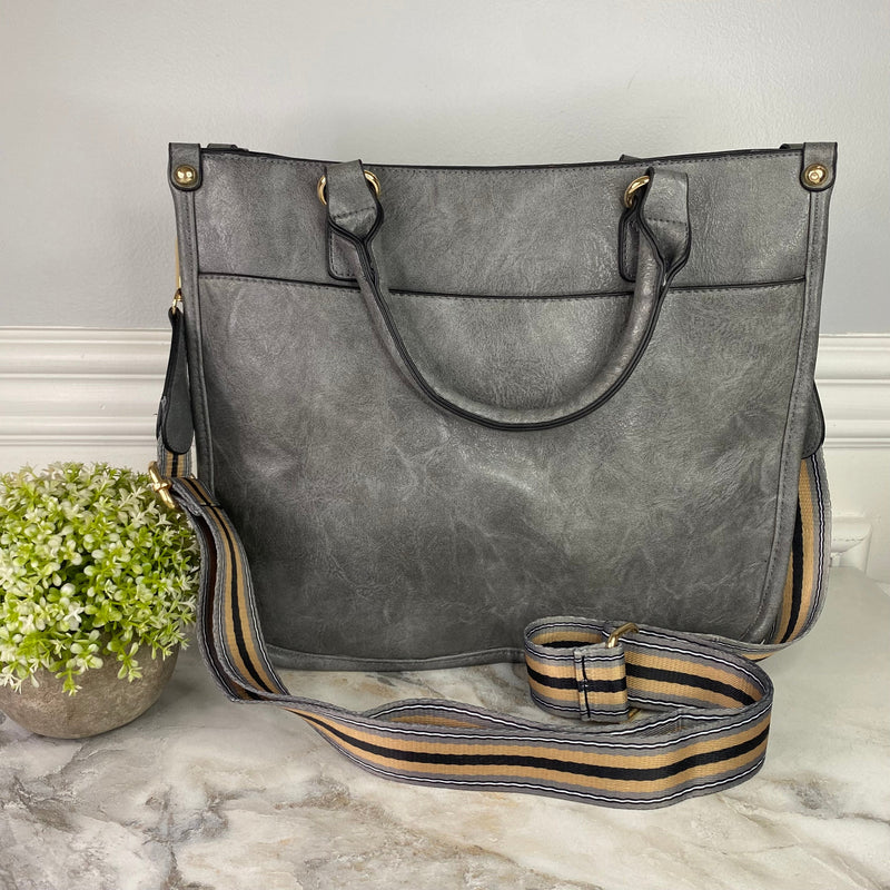 Aubree + Handle - Crossbody Purse Grey