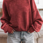 Round Neck Dropped Shoulder Sweatshirt sweatshirt Deep Red L 