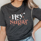 Hey Sugar Sparkle Valentines Day Graphic Tee T- Shirt Heather Charcoal S 