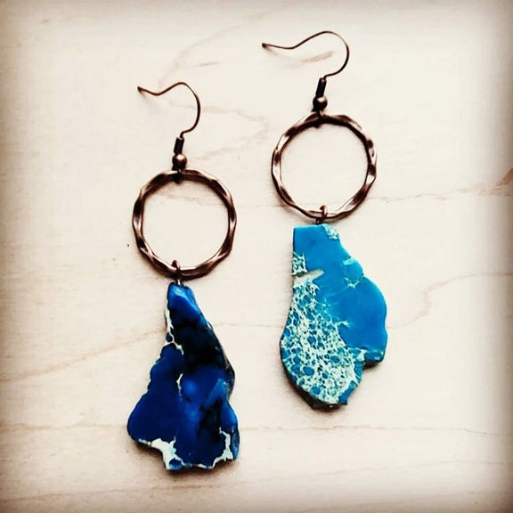 Blue Regalite Chunky Earrings blue regalite earrings blue 1 