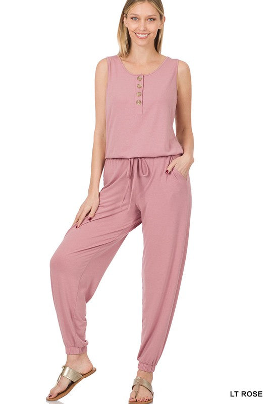 Sleeveless Jogger Jumpsuit Jumpsuit LT ROSE S 