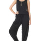 Sleeveless Jogger Jumpsuit Jumpsuit BLACK S 