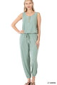 Sleeveless Jogger Jumpsuit Jumpsuit LT GREEN S 