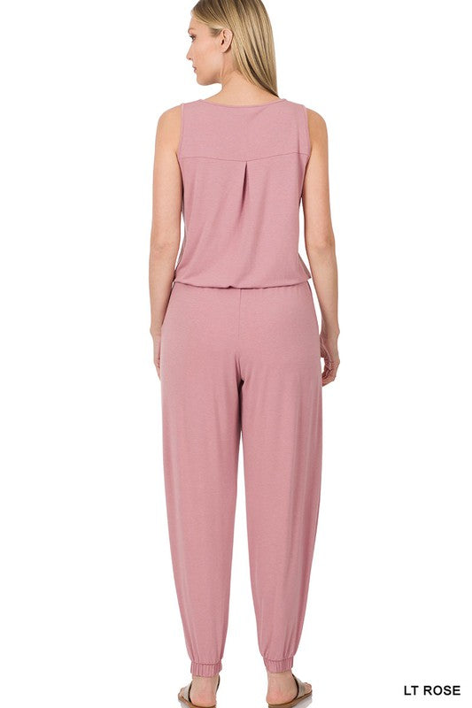 Sleeveless Jogger Jumpsuit Jumpsuit   