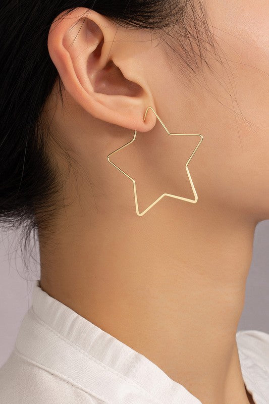 Trio graduate size star hoop earrings Star Hoop Earrings   