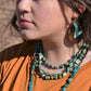 Triple Strand Turquoise & Copper Collar Necklace Turquoise Collar Necklace   