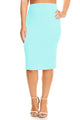 Plus Size Knee length pencil Skirt Pencil Skirt Aqua XL 