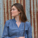 Turquoise drop earrings w/ suede leather tassel