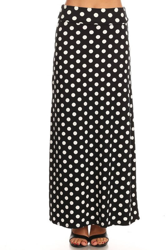 Polka dot maxi length skirt Maxi Skirt Black S 