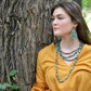 Leather Teardrop Earring in Cowboy Turquoise leather earrings   