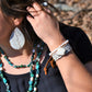 Leather Teardrop Earring in Oyster Paisley Leather earrings   