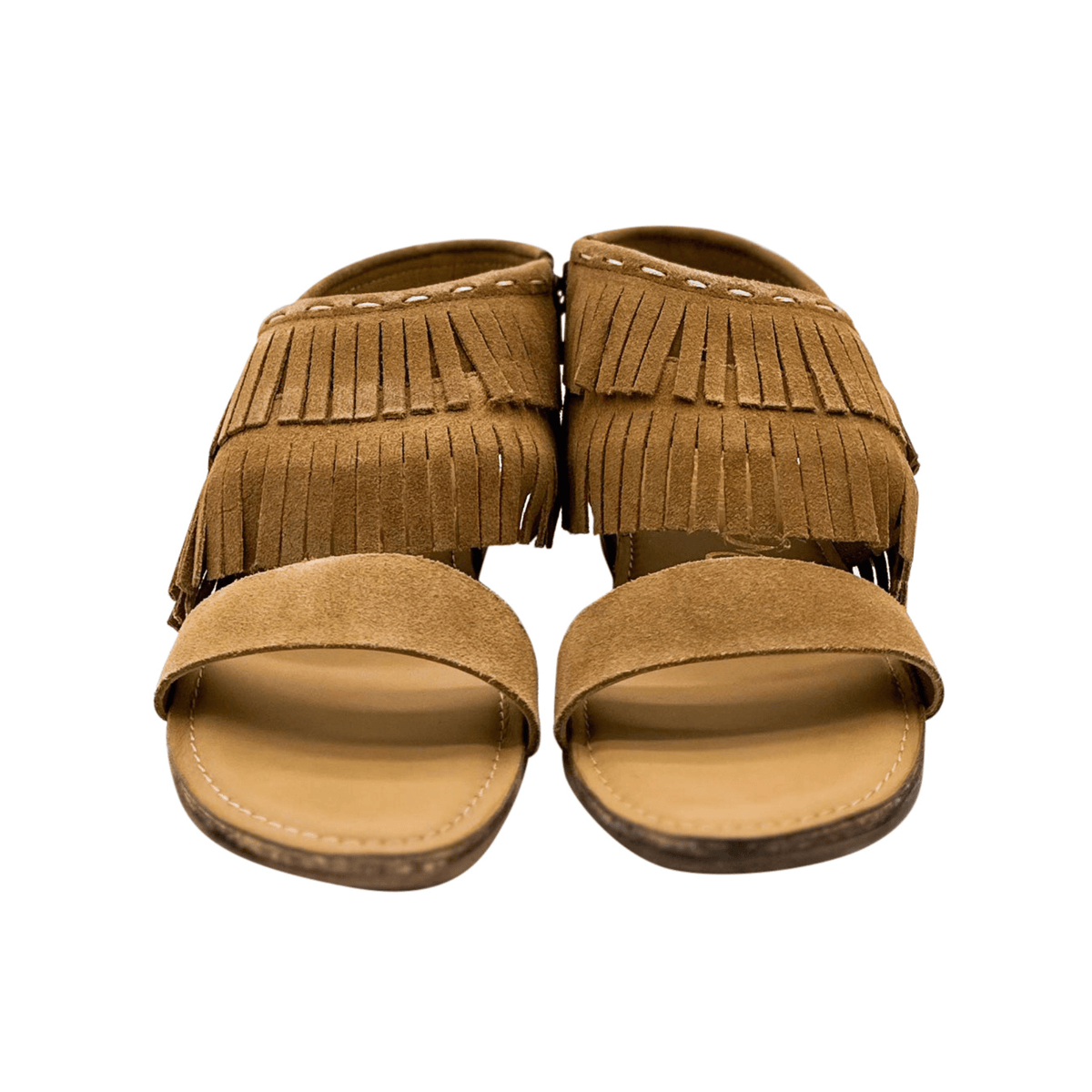 Fringe Star Sandal in Tan - Three Mad Hatters Mercantile 