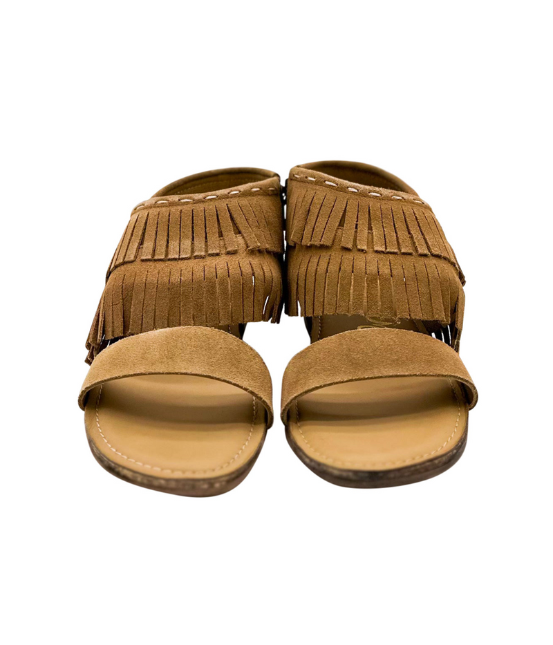 Fringe Star Sandal in Tan Shoes   