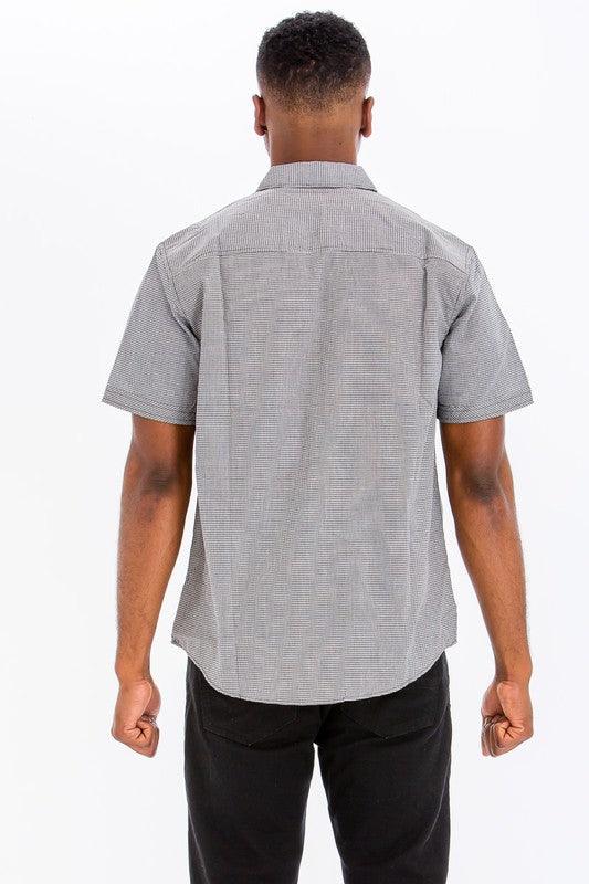 Mens Short Sleeve Button Down Shirt - Three Mad Hatters Mercantile 