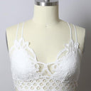 Curvy- Padded Crochet Lace Longline Bralette