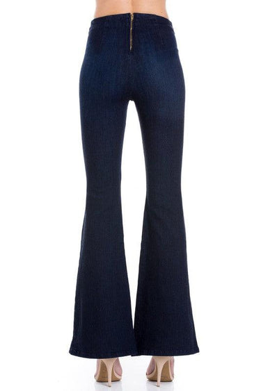 Be Bold Zipper Back Flare Jeans