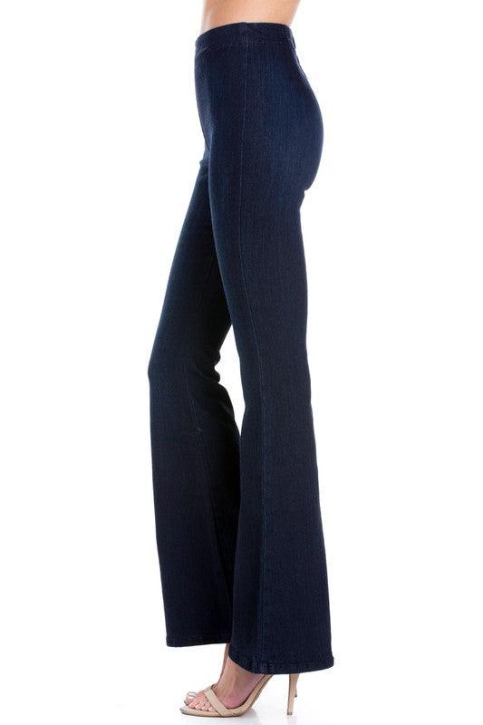 Be Bold Zipper Back Flare Jeans - Three Mad Hatters Mercantile 
