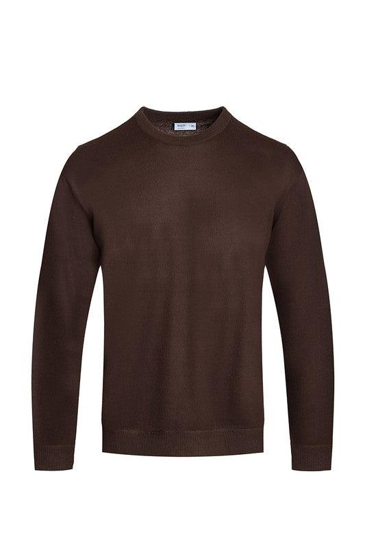 Solid Color Round Neck Sweater - Three Mad Hatters Mercantile 