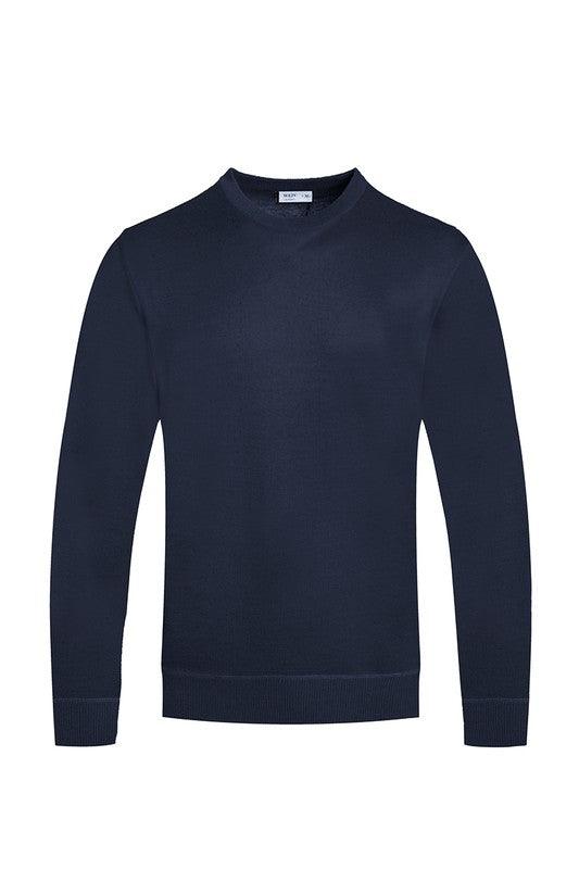 Solid Color Round Neck Sweater - Three Mad Hatters Mercantile 