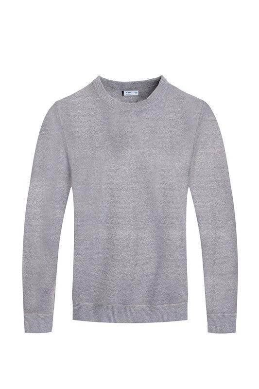 Solid Color Round Neck Sweater - Three Mad Hatters Mercantile 