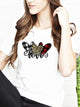 Patern Hearts Love Tee T- Shirt white S 