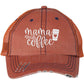 Mama Needs Coffee Embroidered Trucker Hat Cap Orange OS 