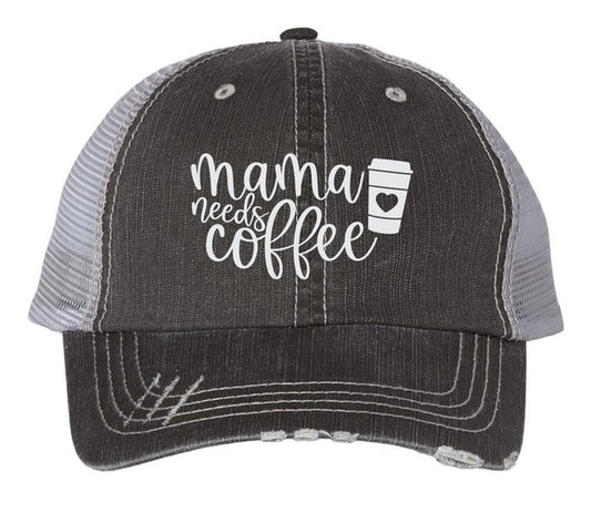 Mama Needs Coffee Embroidered Trucker Hat Cap   