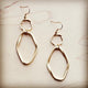 Matte Gold Hoop Earrings with Oval Hoop Dangle hoop earrings gold 1 