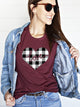 Love White Buffalo Plaid Tee T- Shirt Red S 