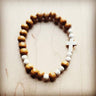 Bracelet Bar-Wood & White Turquoise Beads