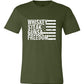 Whiskey Steak Guns & Freedom Tee Mens Graphic T-Shirt olive S 