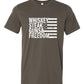 Whiskey Steak Guns & Freedom Tee Mens Graphic T-Shirt Army Green S 