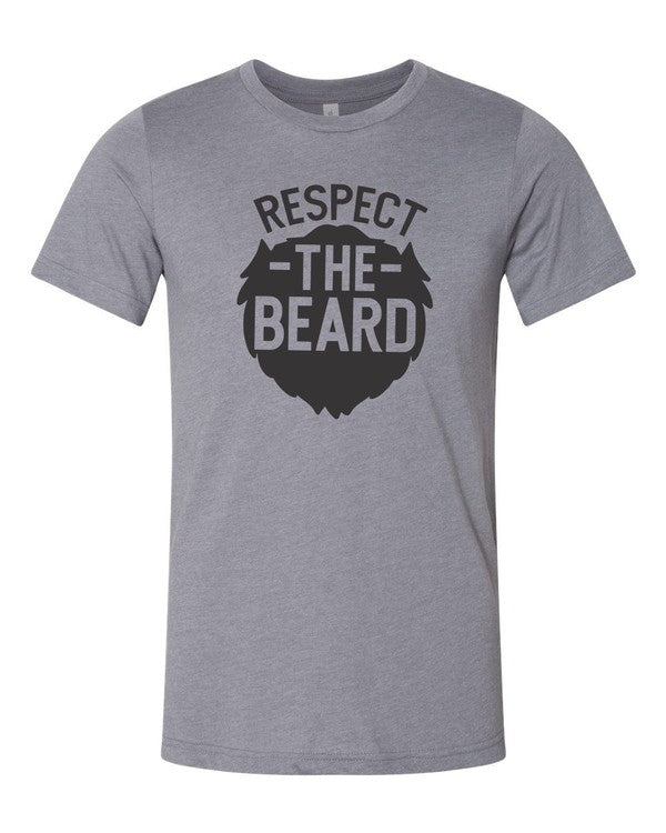 Respect the Beard Mens Tee Mens Graphic T-Shirt Heather Storm 2X 