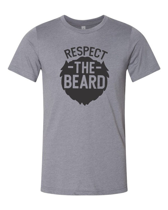 Respect the Beard Mens Tee Mens Graphic T-Shirt Heather Storm L 