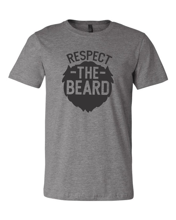 Respect the Beard Mens Tee Mens Graphic T-Shirt DEEP HEATHER L 