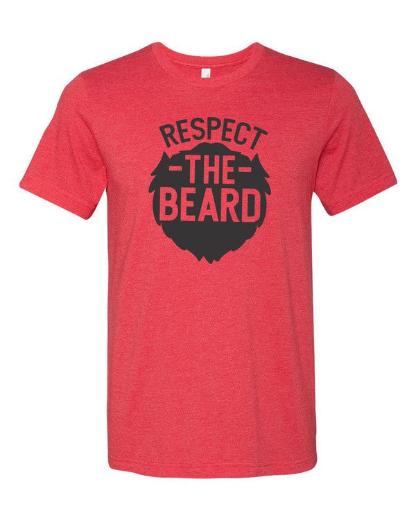 Respect the Beard Mens Tee Mens Graphic T-Shirt Vintage Red L 