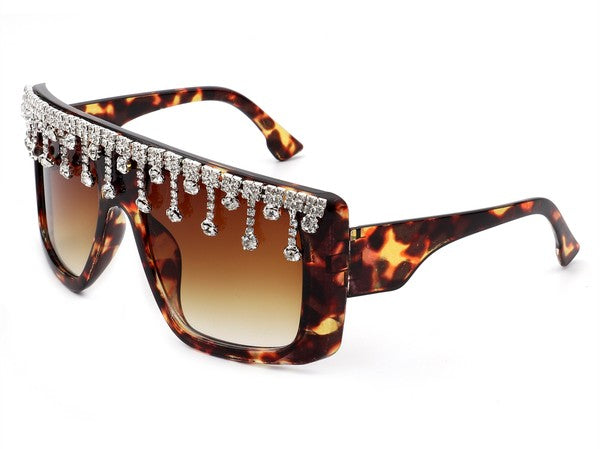 Oversize Square Rhinestone Fashion Sunglasses Sunglasses   