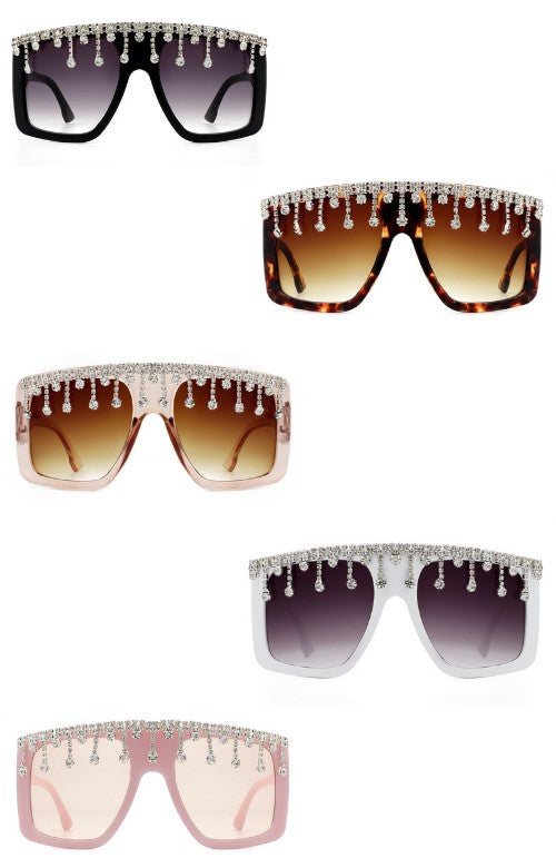 Oversize Square Rhinestone Fashion Sunglasses Sunglasses   