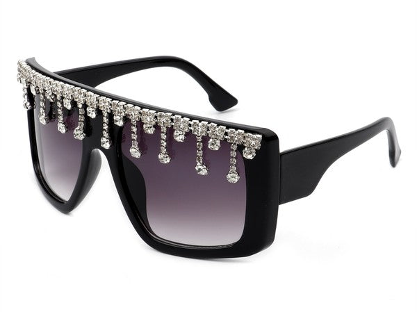 Oversize Square Rhinestone Fashion Sunglasses Sunglasses   