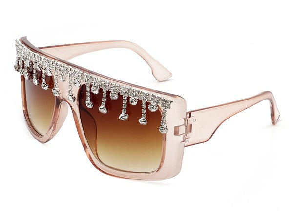 Oversize Square Rhinestone Fashion Sunglasses Sunglasses   