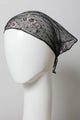 Tulle Lace Embroidered Poppy Headscarf Headscarf Black Default 