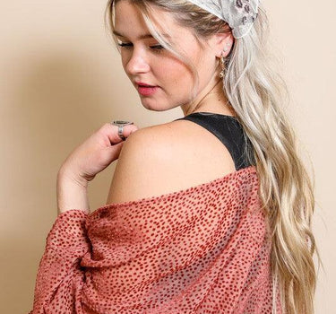 Tulle Lace Embroidered Poppy Headscarf