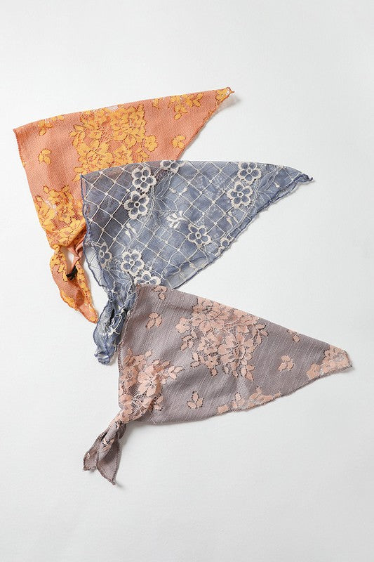 Bohemian Floral Lace Headscarf Headscarf   